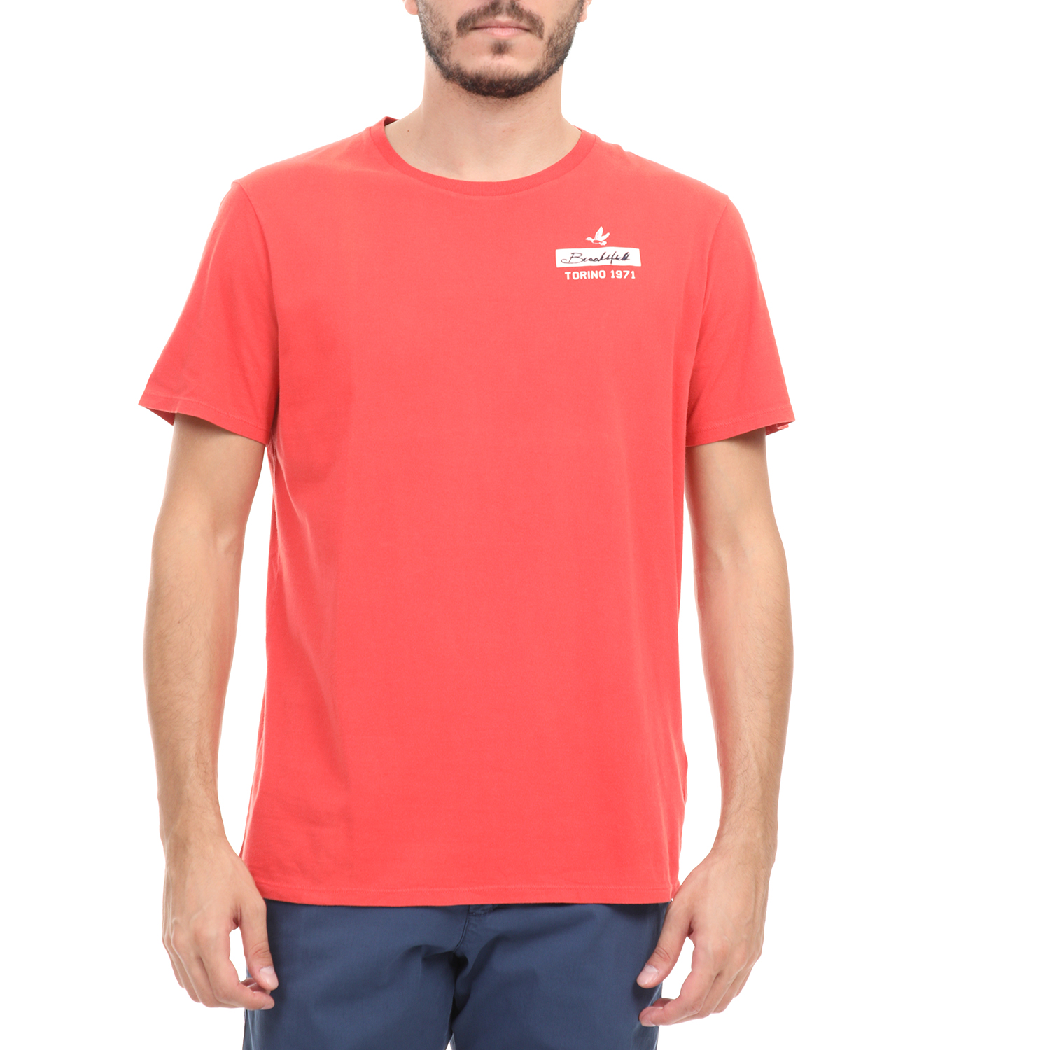 Ανδρικά/Ρούχα/Μπλούζες/Κοντομάνικες BROOKSFIELD - Ανδρικό t-shirt BROOKSFIELD κόκκινη
