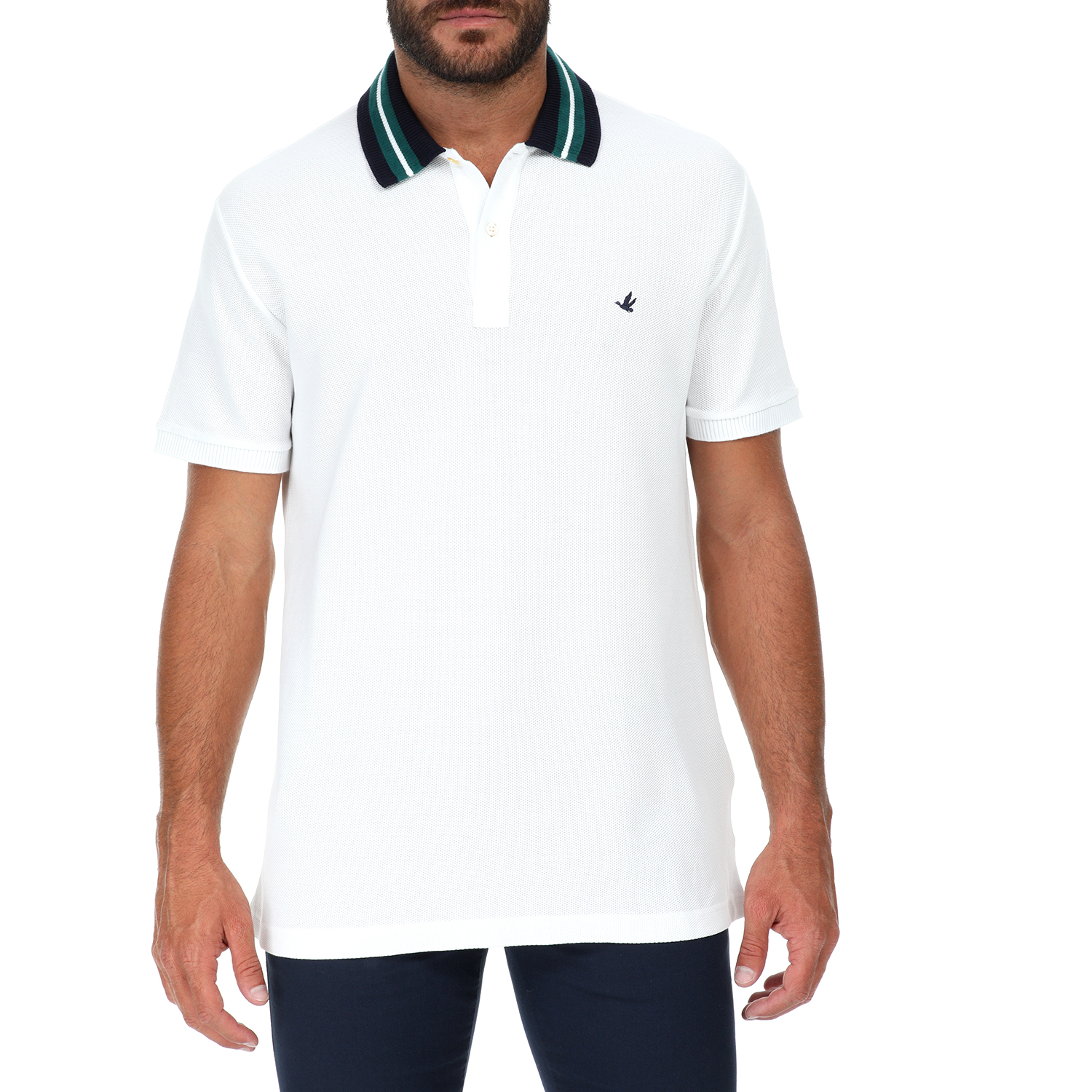 Ανδρικά/Ρούχα/Μπλούζες/Κοντομάνικες BROOKSFIELD - Ανδρική polo μπλούζα BROOKSFIELD λευκή