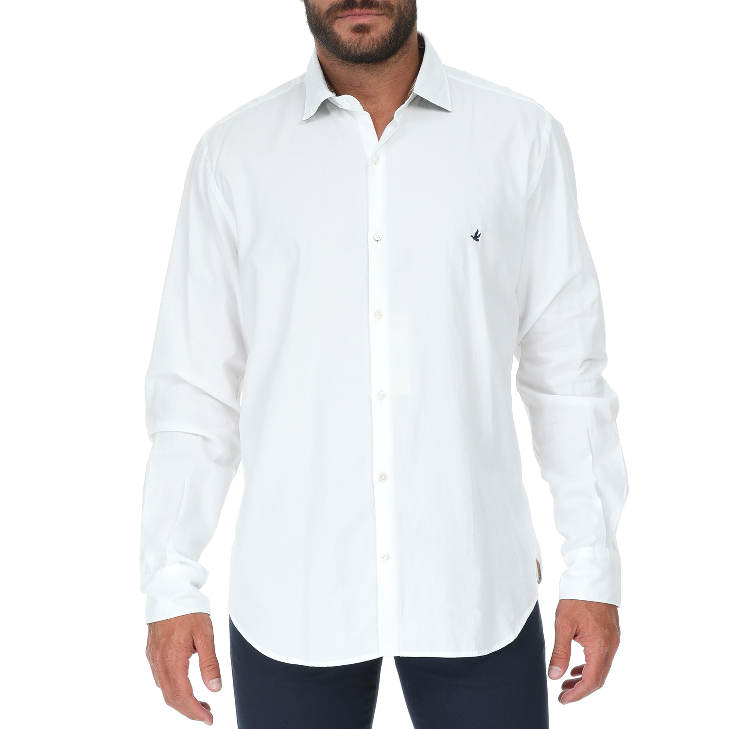 Ανδρικά/Ρούχα/Πουκάμισα/Μακρυμάνικα BROOKSFIELD - Ανδρικό πουκάμισο BROOKSFIELD SLIM FIT λευκό