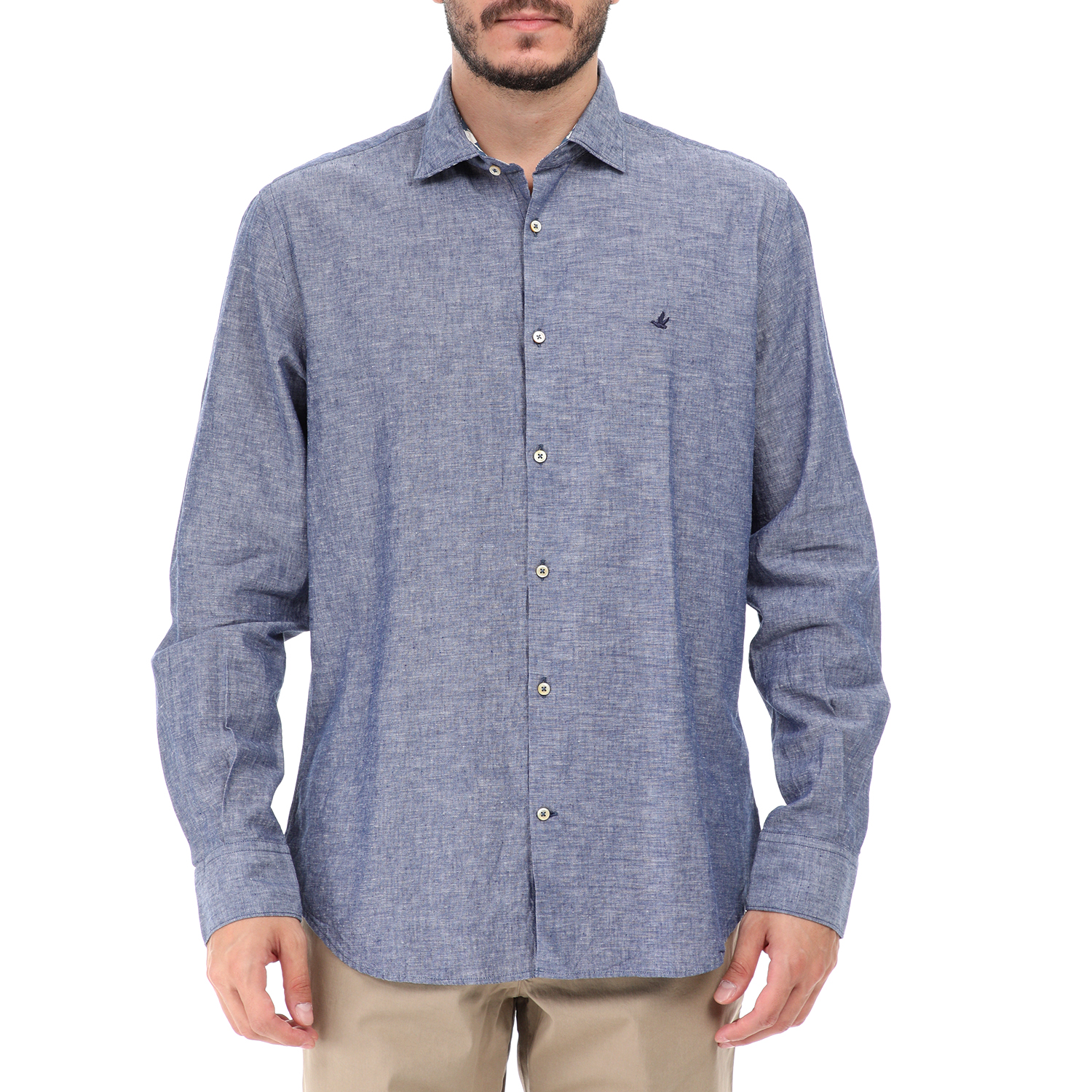 BROOKSFIELD - Ανδρικό πουκάμισο BROOKSFIELD μπλε Ανδρικά/Ρούχα/Πουκάμισα/Μακρυμάνικα