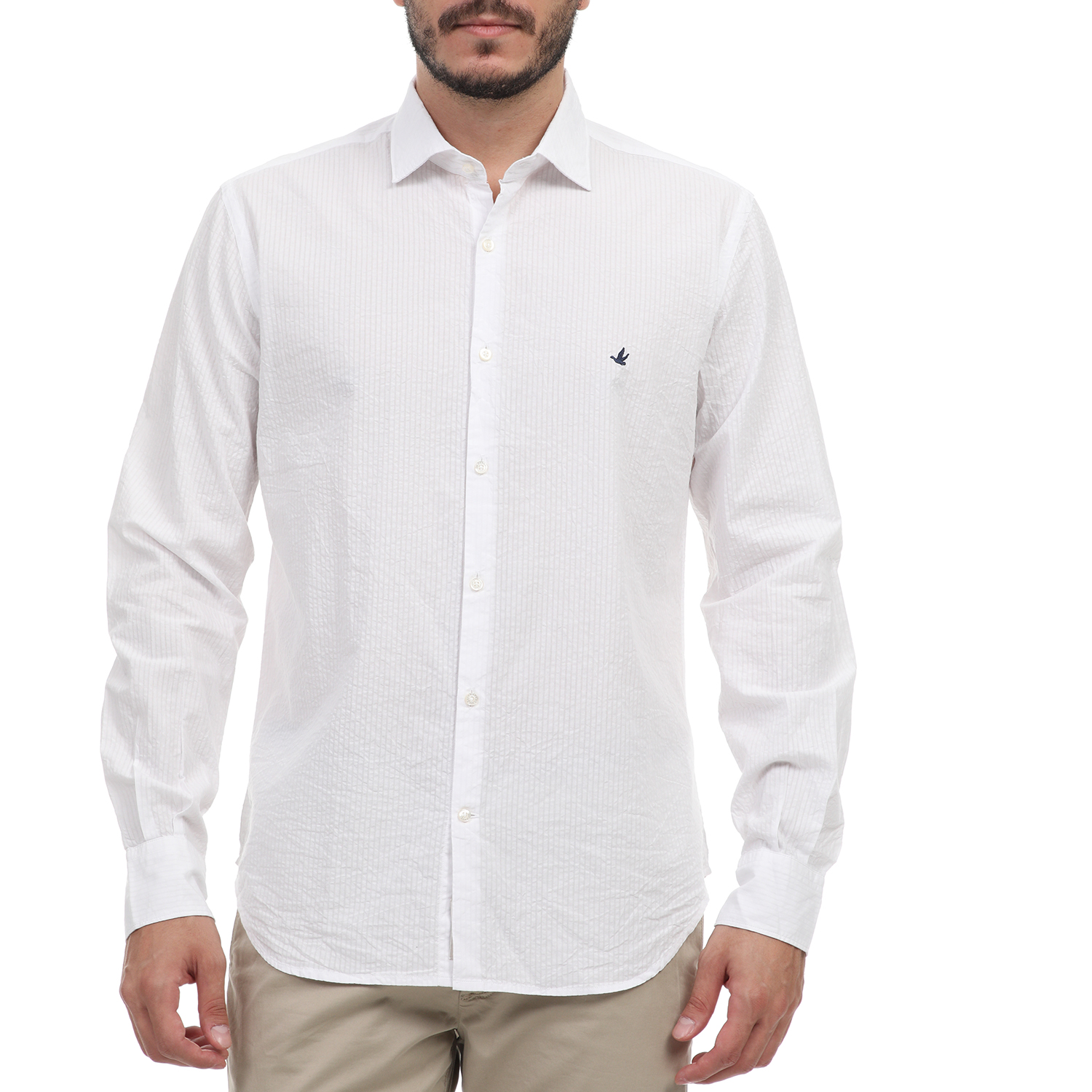 Ανδρικά/Ρούχα/Πουκάμισα/Μακρυμάνικα BROOKSFIELD - Ανδρικό πουκάμισο BROOKSFIELD λευκό