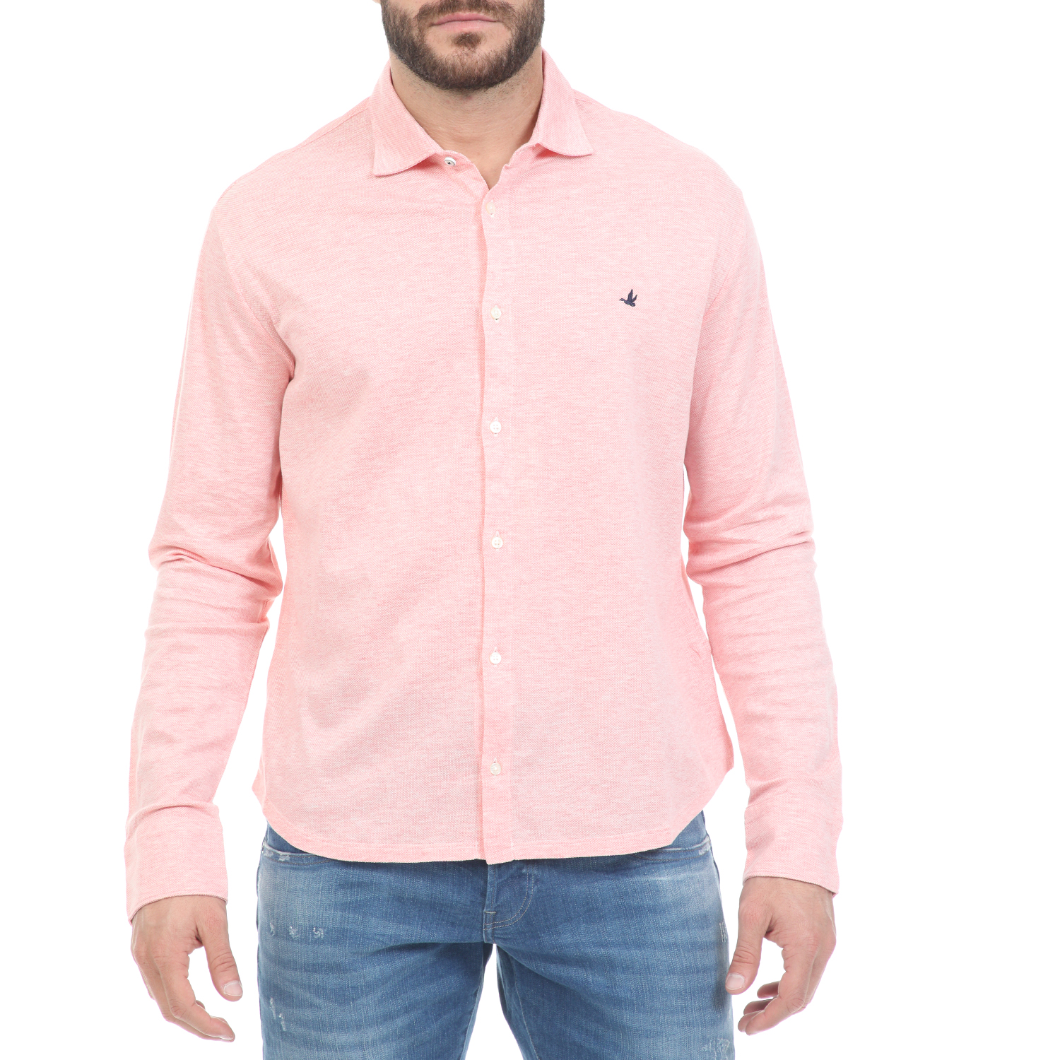 Ανδρικά/Ρούχα/Πουκάμισα/Μακρυμάνικα BROOKSFIELD - Ανδρικό πουκάμισο BROOKSFIELD ροζ