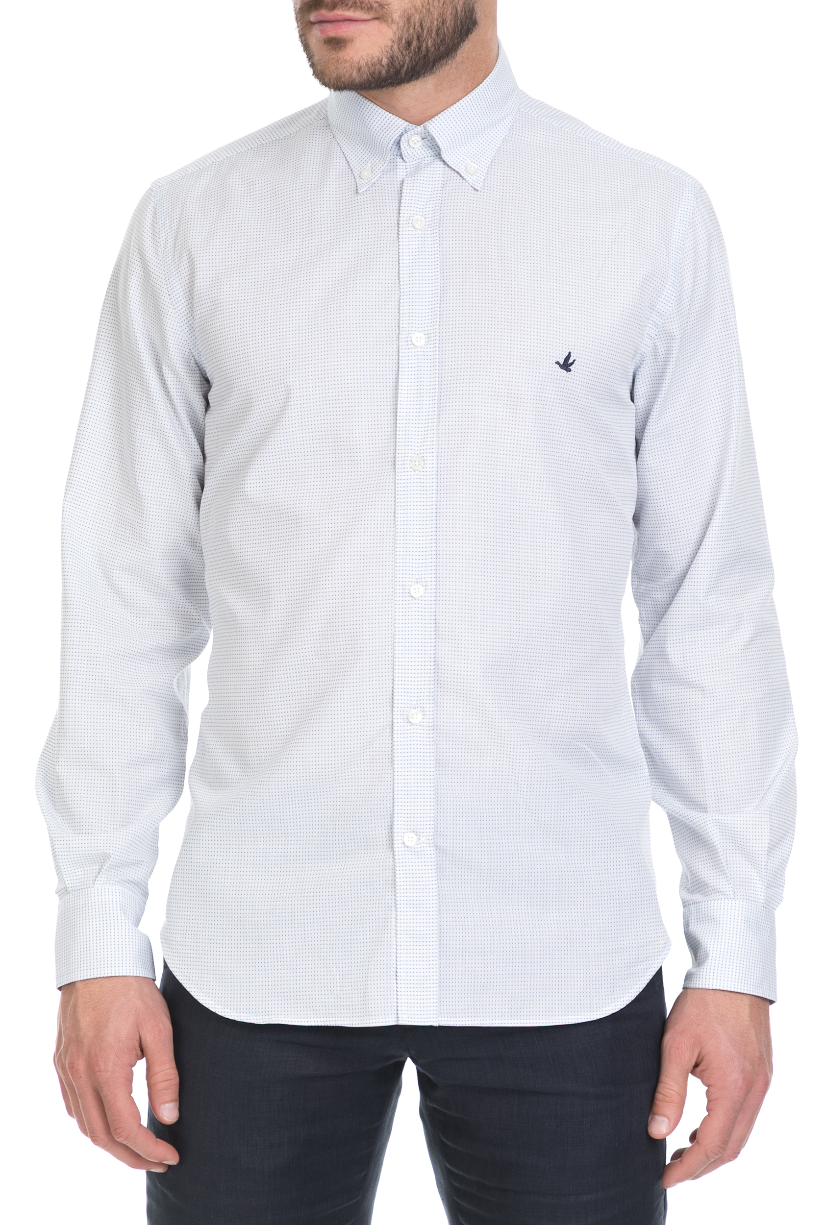 BROOKSFIELD - Ανδρικό μακρυμάνικο πουκάμισο Brooksfield λευκό Ανδρικά/Ρούχα/Πουκάμισα/Μακρυμάνικα