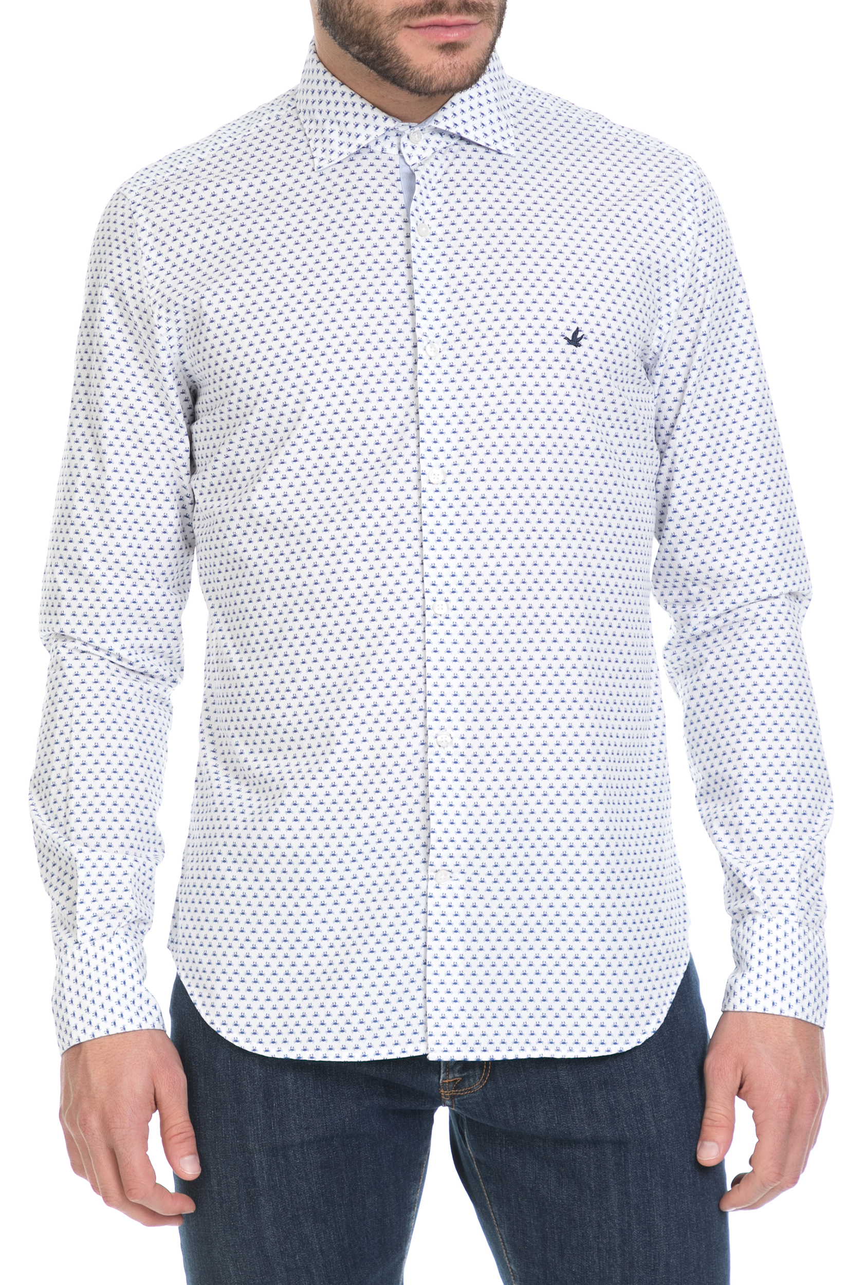 Ανδρικά/Ρούχα/Πουκάμισα/Μακρυμάνικα BROOKSFIELD - Ανδρικό μακρυμάνικο πουκάμισο Brooksfield λευκό