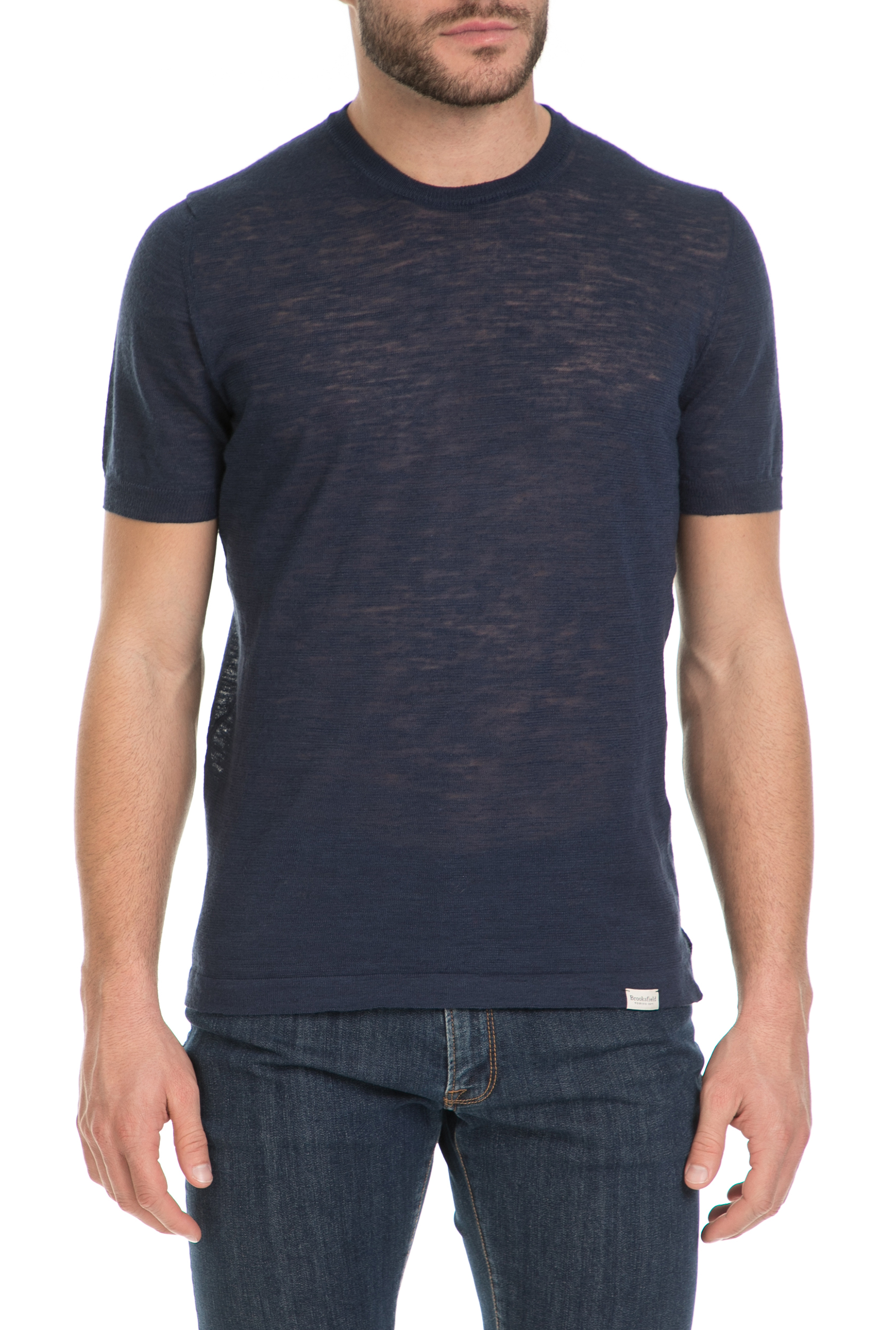 Ανδρικά/Ρούχα/Μπλούζες/Κοντομάνικες BROOKSFIELD - Ανδρική κοντομάνικη μπλούζα Brooksfield μπλε