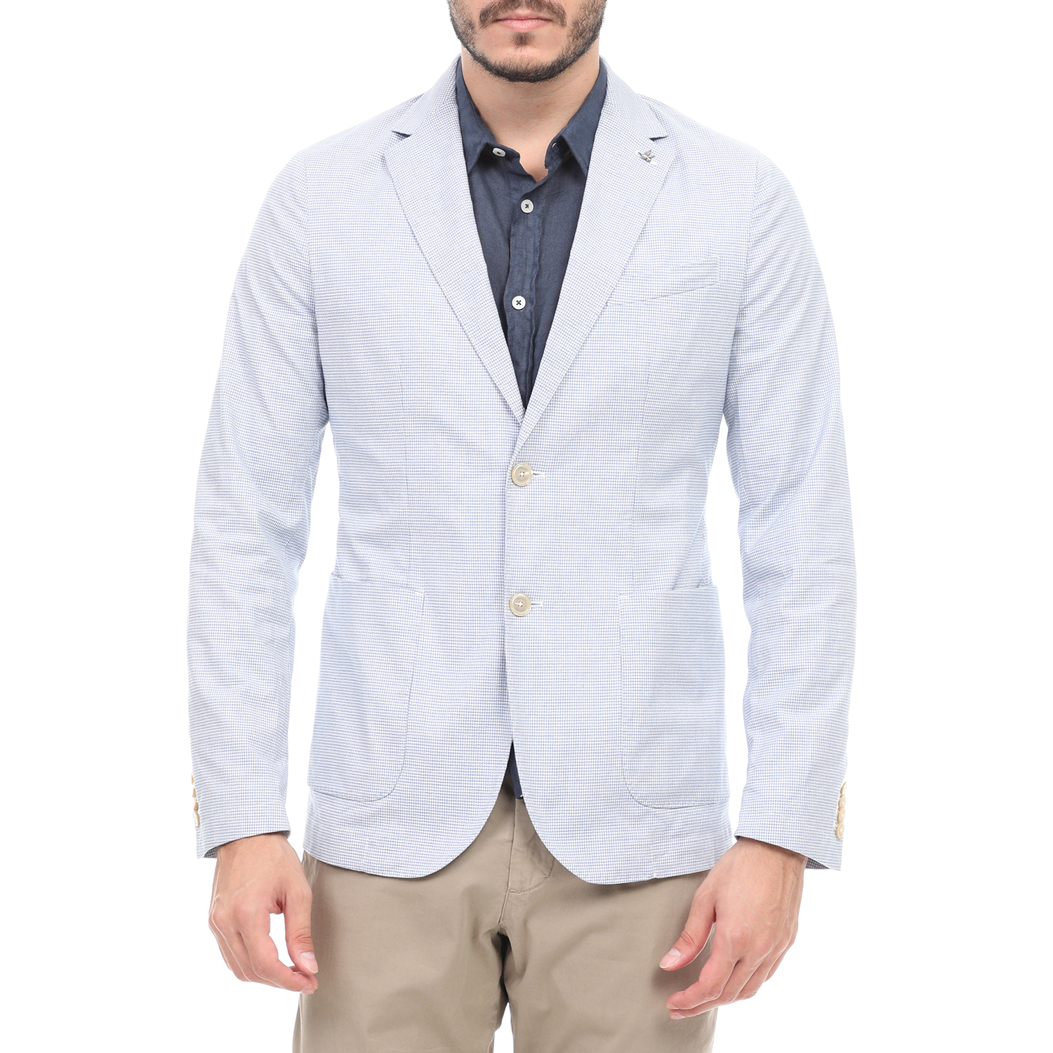 BROOKSFIELD - Ανδρικό σακάκι blazer BROOKSFIELD λευκό μπλε Ανδρικά/Ρούχα/Πανωφόρια/Σακάκια