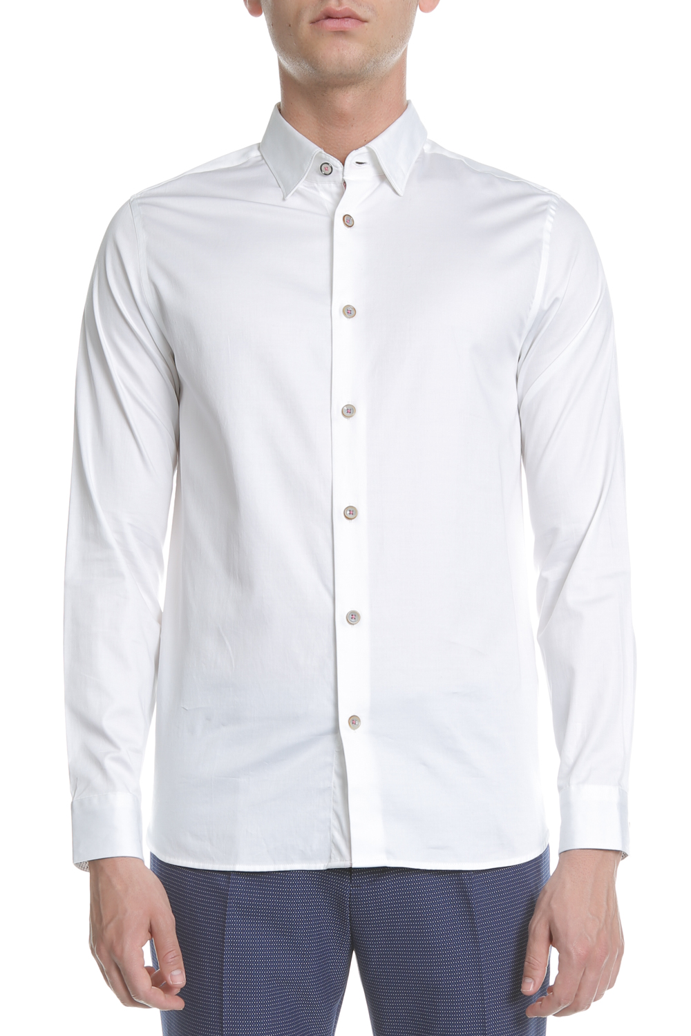 Ανδρικά/Ρούχα/Πουκάμισα/Μακρυμάνικα TED BAKER - Ανδρικό πουκάμισο TED BAKER λευκό