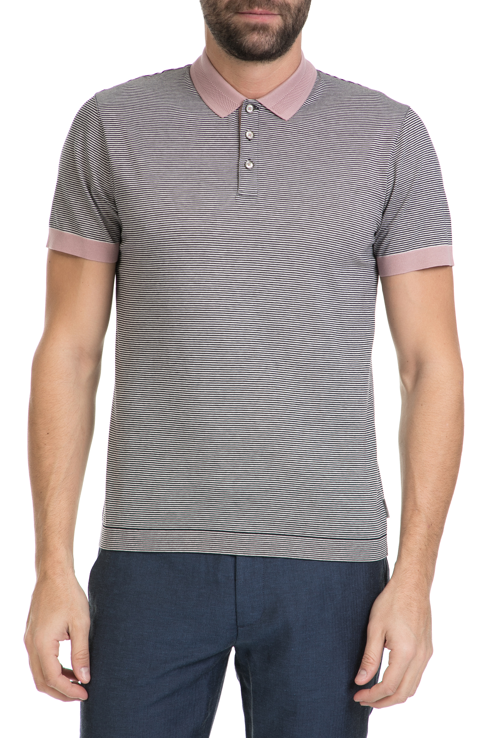 Ανδρικά/Ρούχα/Μπλούζες/Πόλο TED BAKER - Ανδρικό πόλο t-shirt TED BAKER BEAGLE ριγέ