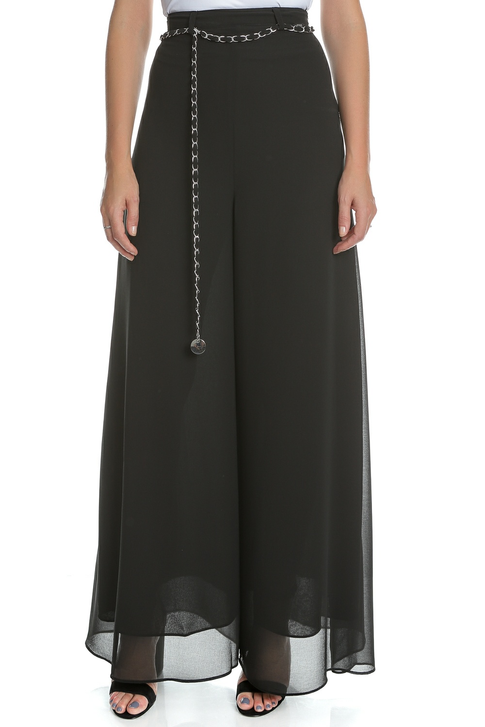 GUESS - Γυναικεία ψηλόμεση παντελόνα CHERYL GUESS μαύρη Γυναικεία/Ρούχα/Παντελόνια/Παντελόνες
