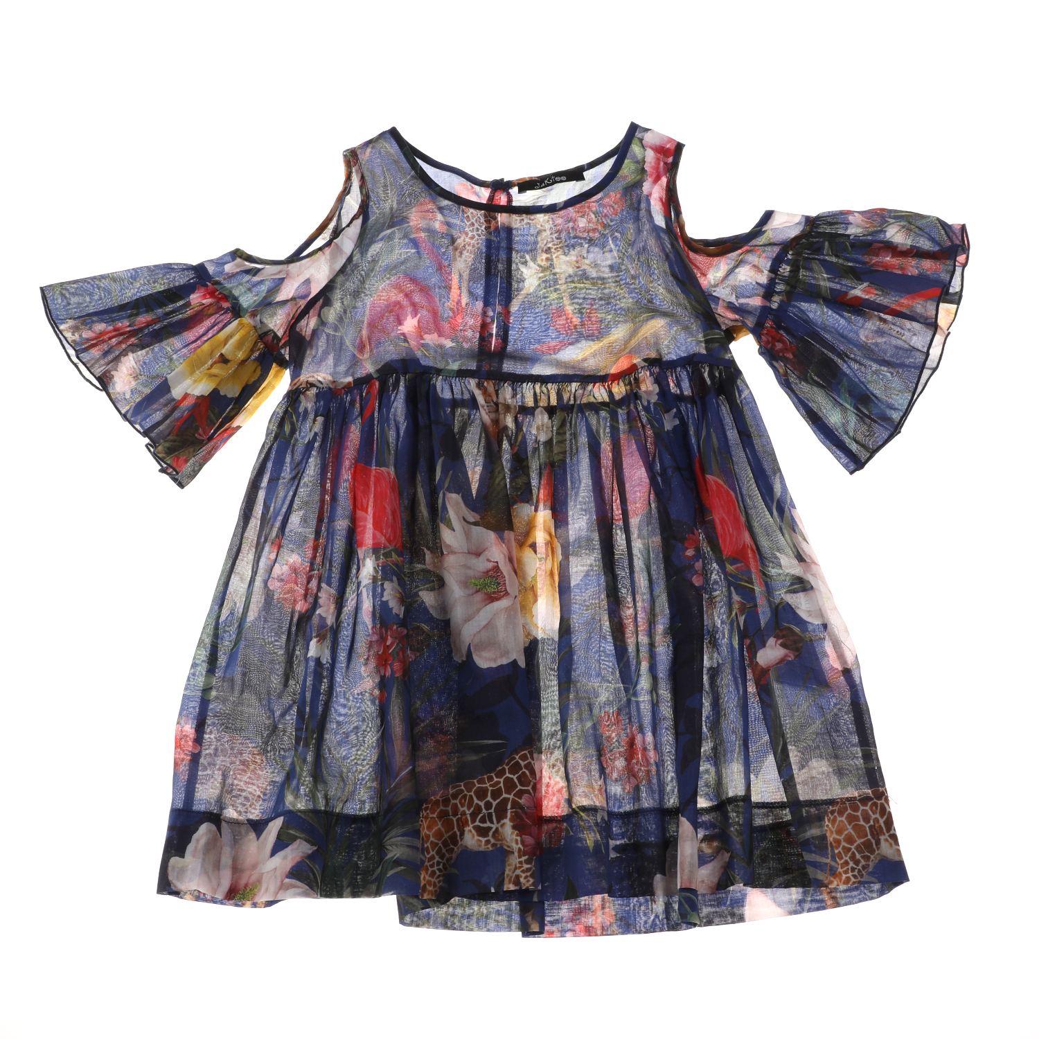 Παιδικά/Girls/Ρούχα/Μπλούζες Κοντομάνικες-Αμάνικες JAKIOO - Παιδικό τοπ μπολερό JAKIOO TOP SPALLE SCOPERTE εμπριμέ