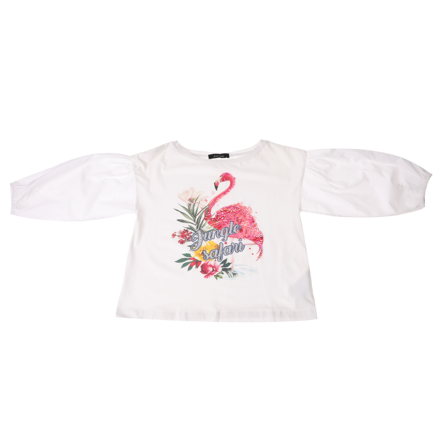 Παιδικά/Girls/Ρούχα/Μπλούζες Κοντομάνικες-Αμάνικες JAKIOO - Παιδικό t-shirt JAKIOO ST.FENICOTTERO λευκό