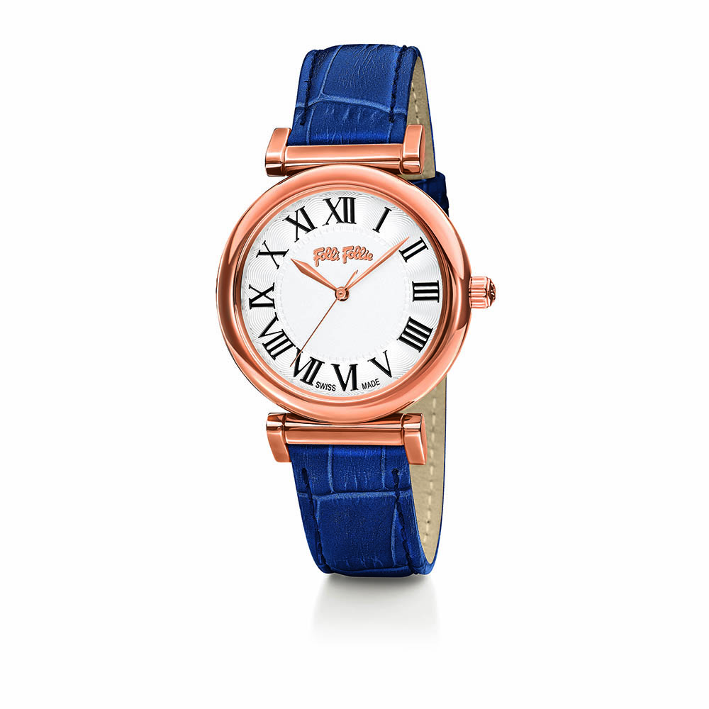 FOLLI FOLLIE Γυναικείο ρολόι με δερμάτινο λουράκι FOLLI FOLLIE OBSESSION μπλε