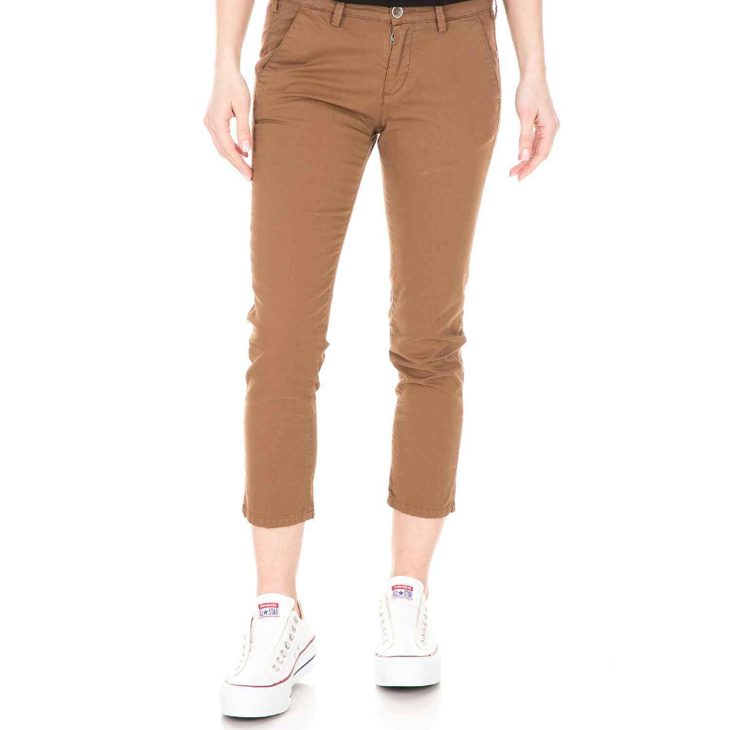 Γυναικεία/Ρούχα/Παντελόνια/Skinny 40-WEFT - Γυναικείο παντελόνι 40-WEFT MELITAS καφέ