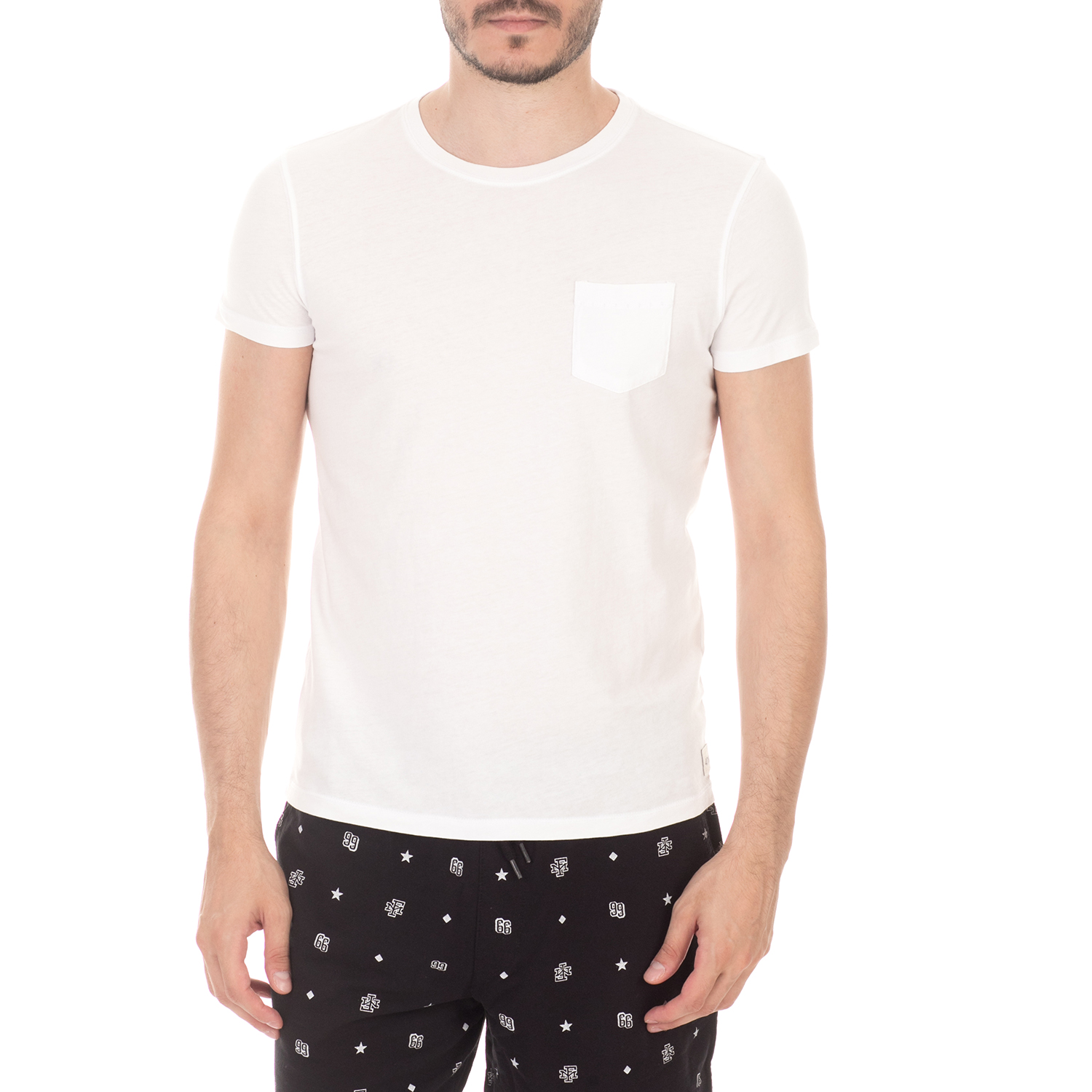 Ανδρικά/Ρούχα/Μπλούζες/Κοντομάνικες 40-WEFT - Ανδρική κοντομάνικη μπλούζα 40-WEFT BILL λευκή