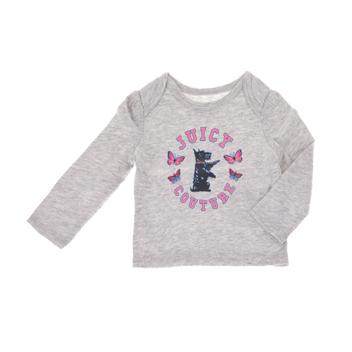 Παιδικά/Baby/Ρούχα/Μπλούζες JUICY COUTURE KIDS - Βρεφική μπλούζα JUICY COUTURE KIDS SCOTTIE BUTTERFLY γκρι