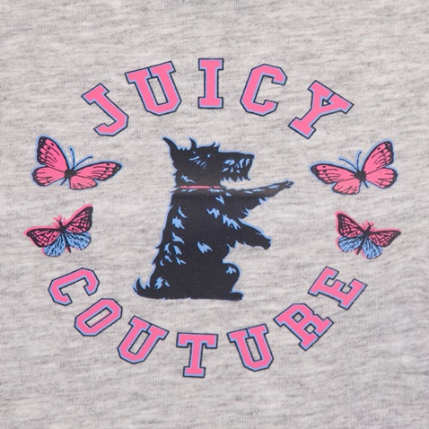 JUICY COUTURE KIDS-Βρεφική μπλούζα JUICY COUTURE KIDS SCOTTIE BUTTERFLY γκρι