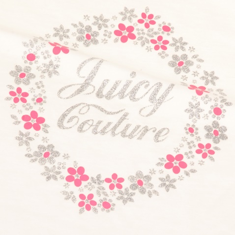 JUICY COUTURE KIDS-Βρεφικό t-shirt JUICY COUTURE KIDS FLORAL CAMEO λευκό