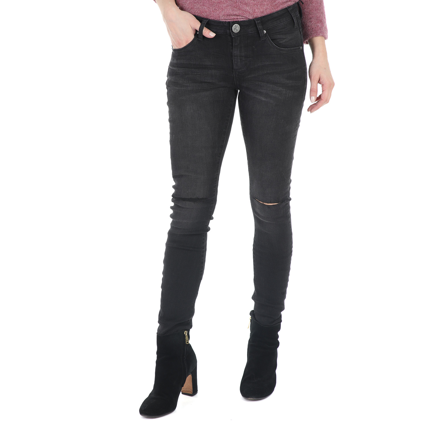 Γυναικεία/Ρούχα/Τζίν/Skinny ONE TEASPOON - Γυναικείο jean παντελόνι ONE TEASPOON HOODLUMS μαύρο