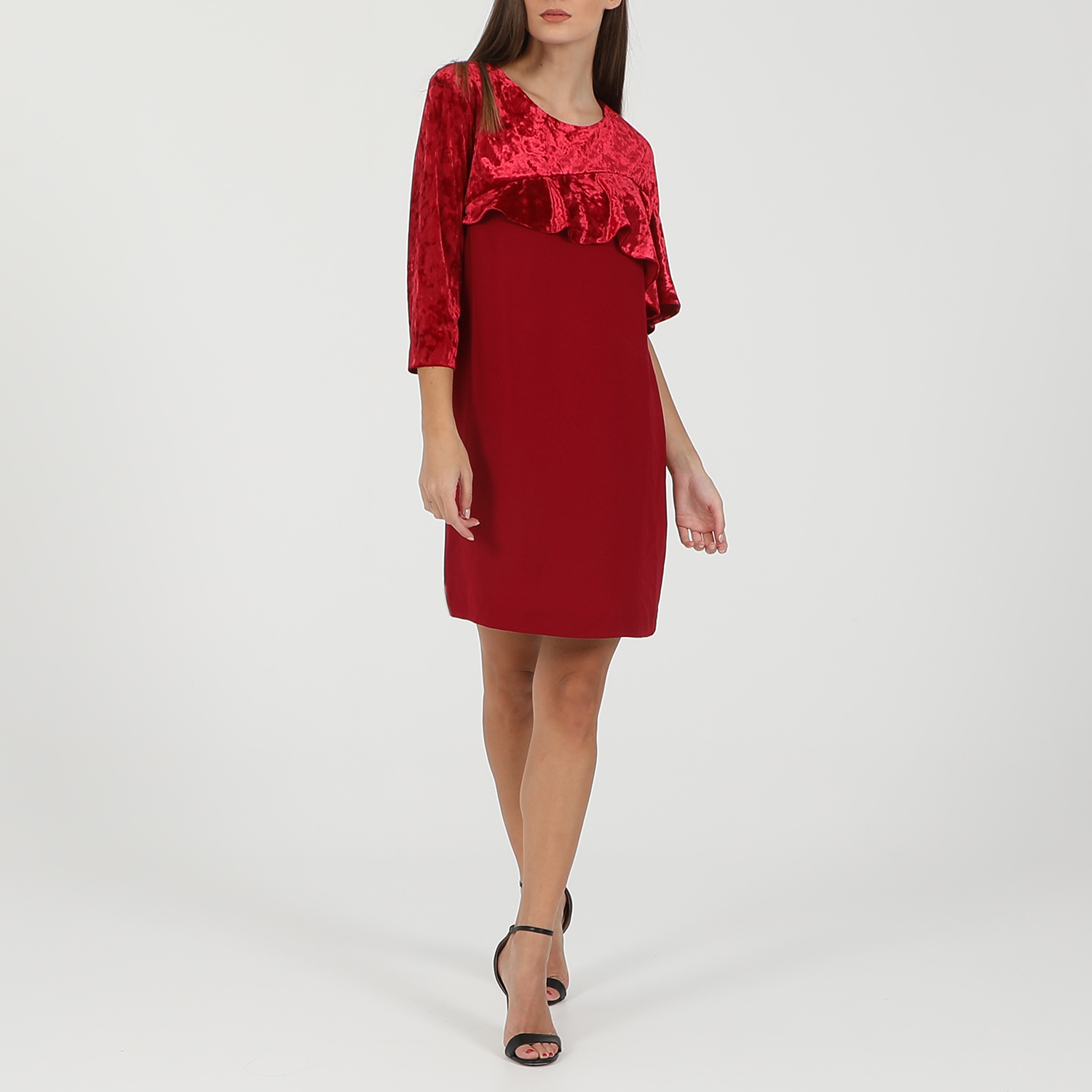 ANNARITA Γυναικείο mini φόρεμα ANNARITA κόκκινο