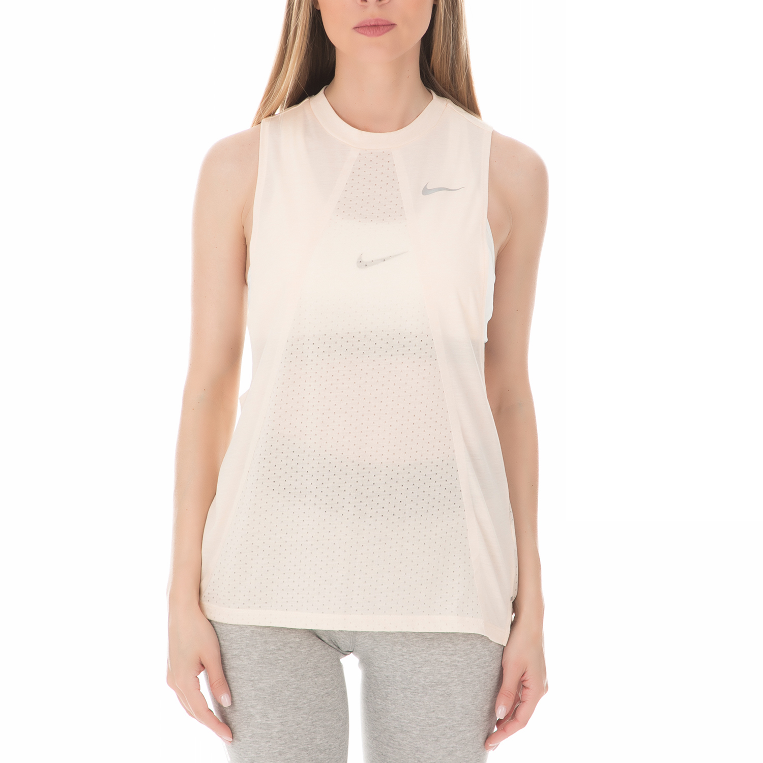 NIKE - Γυναικεία αμάνικη μπλούζα NIKE TAILWIND TANK COOL σομόν Γυναικεία/Ρούχα/Αθλητικά/T-shirt-Τοπ