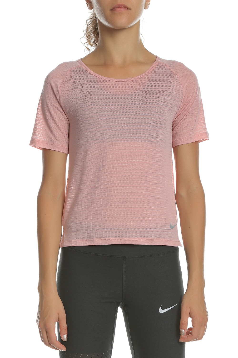 NIKE - Γυναικεία κοντομάνικη μπλούζα NIKE Dry Miler Breathe ροζ Γυναικεία/Ρούχα/Αθλητικά/T-shirt-Τοπ
