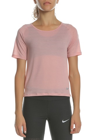 NIKE-Γυναικεία κοντομάνικη μπλούζα NIKE Dry Miler Breathe ροζ 
