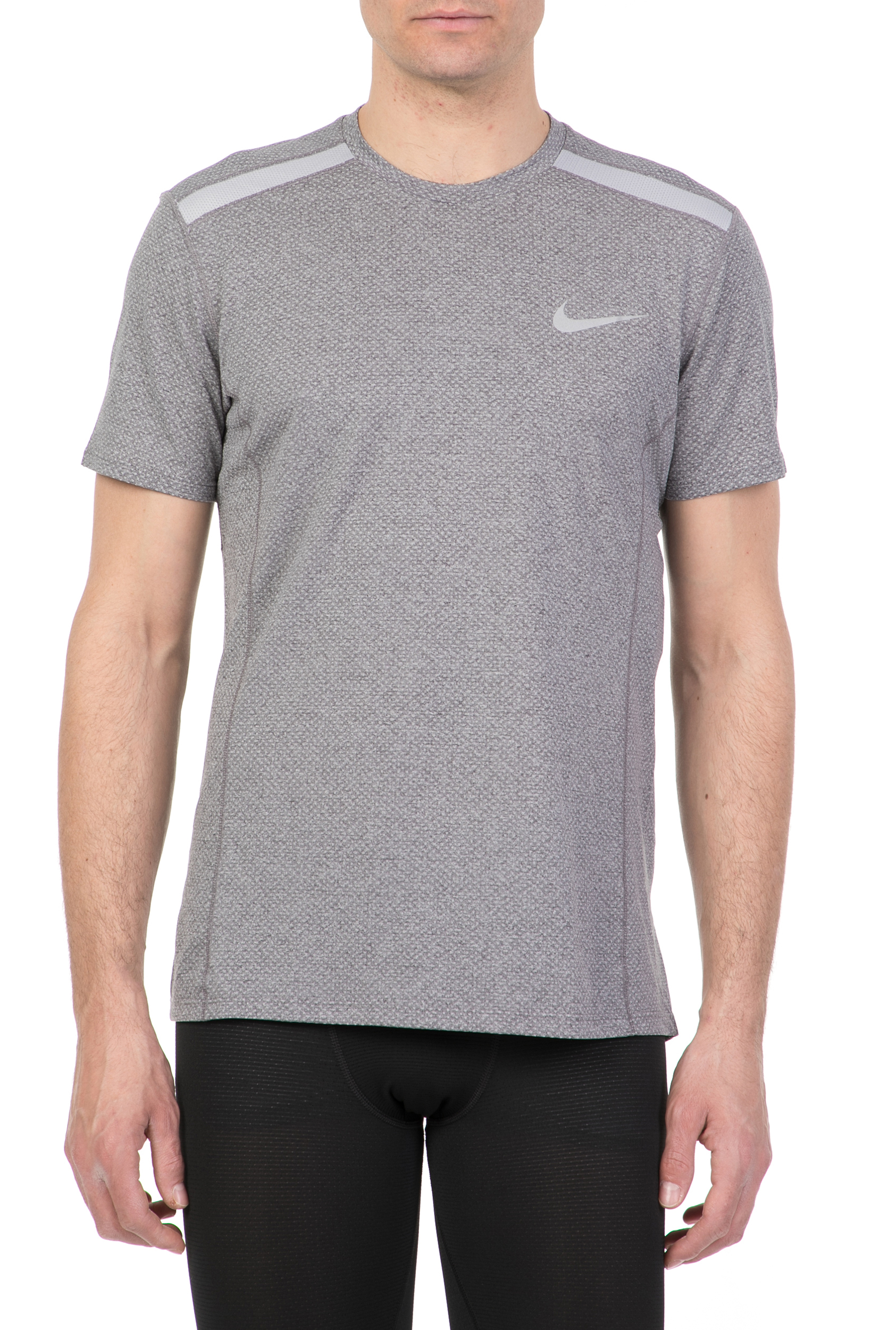 Ανδρικά/Ρούχα/Αθλητικά/T-shirt NIKE - Ανδρική κοντομάνικη μπλούζα NIKE COOL MILER TOP SS γκρι