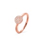FOLLI FOLLIE-Γυναικείο ασημένιο δαχτυλίδι FOLLI FOLLIE DISCUS ροζ χρυσό