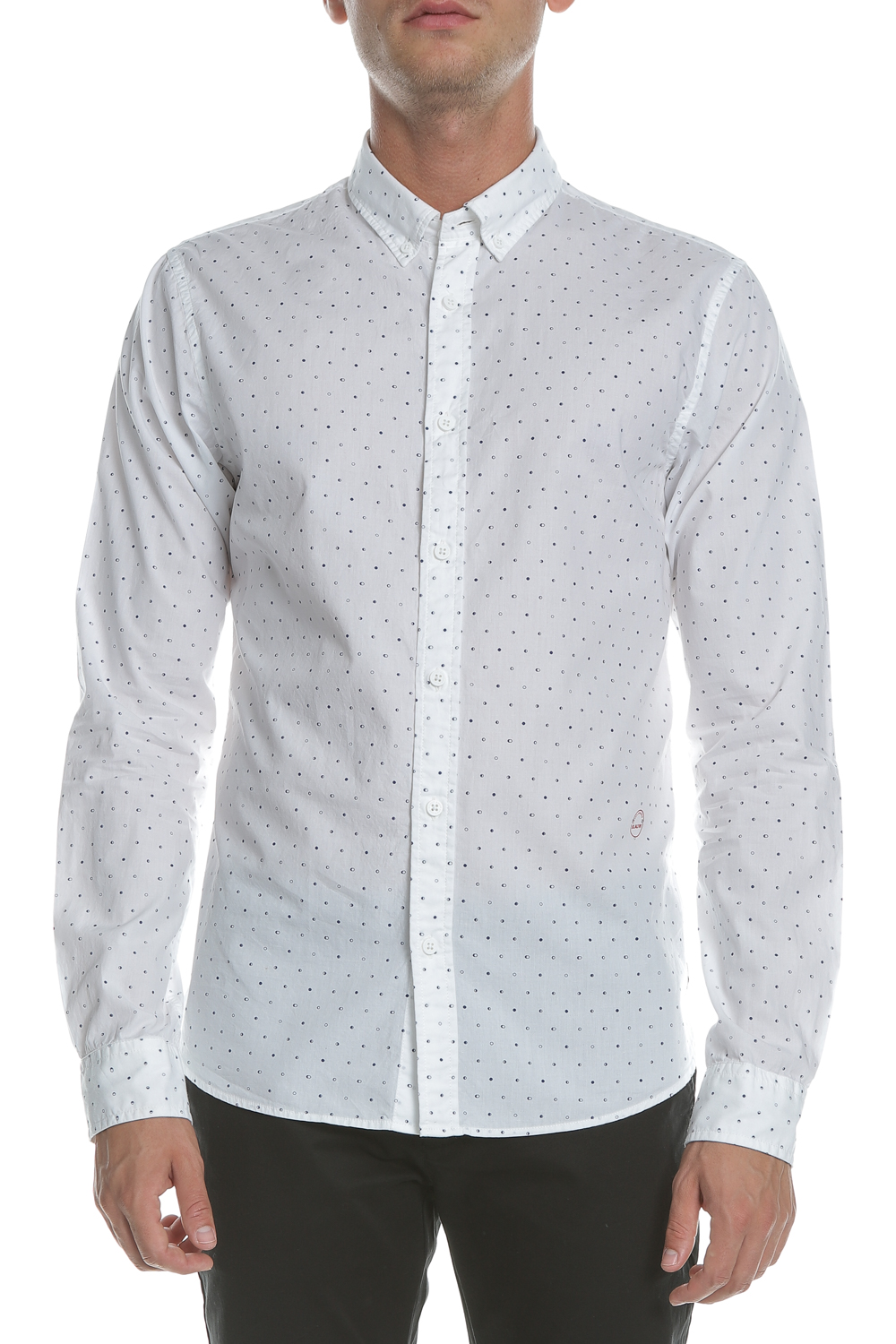 Ανδρικά/Ρούχα/Πουκάμισα/Μακρυμάνικα SCOTCH & SODA - Ανδρικό μακρυμάνικο πουκάμισο SCOTCH & SODA λευκό