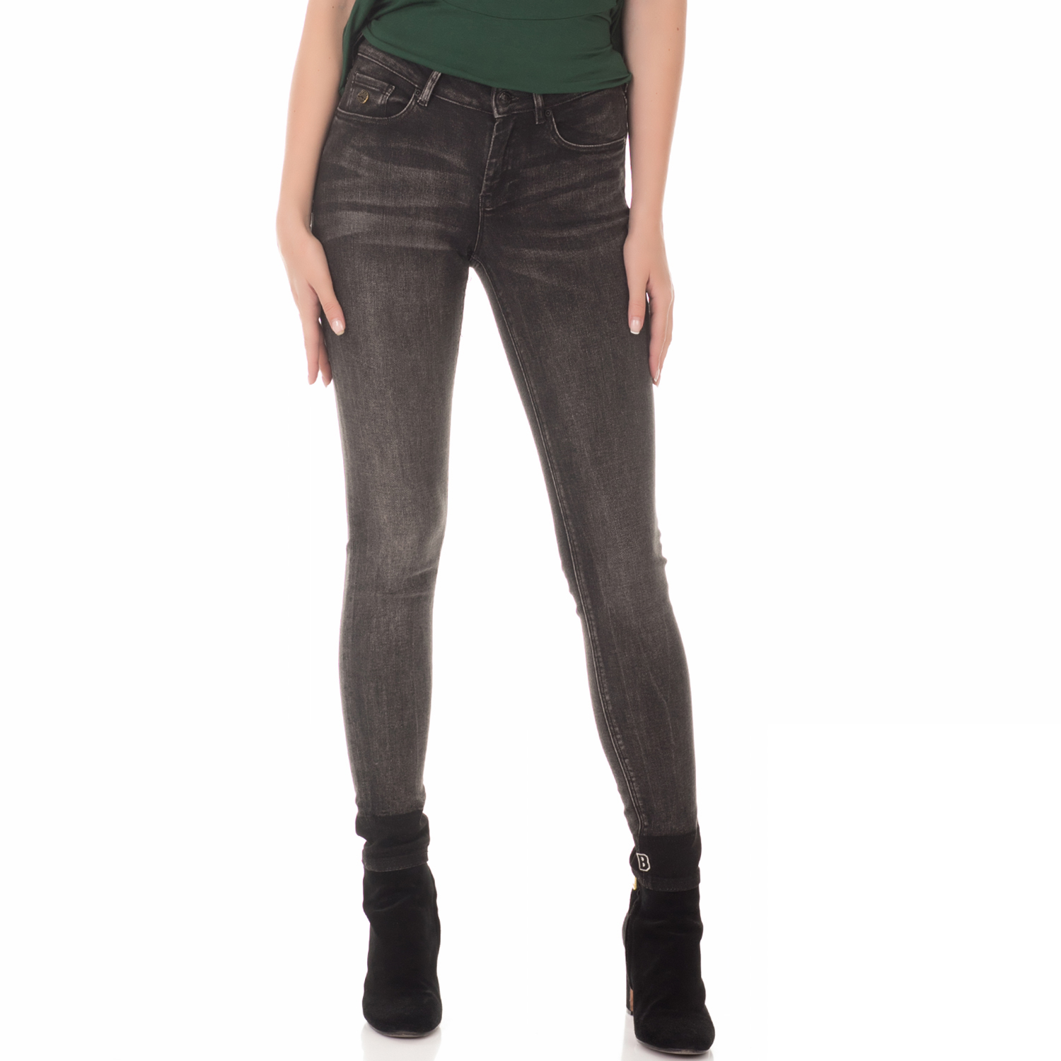 Γυναικεία/Ρούχα/Τζίν/Skinny SCOTCH & SODA - Γυναικείο jean παντελόνι SCOTCH & SODA La Bohemienne cropped - Pitch μαύρο