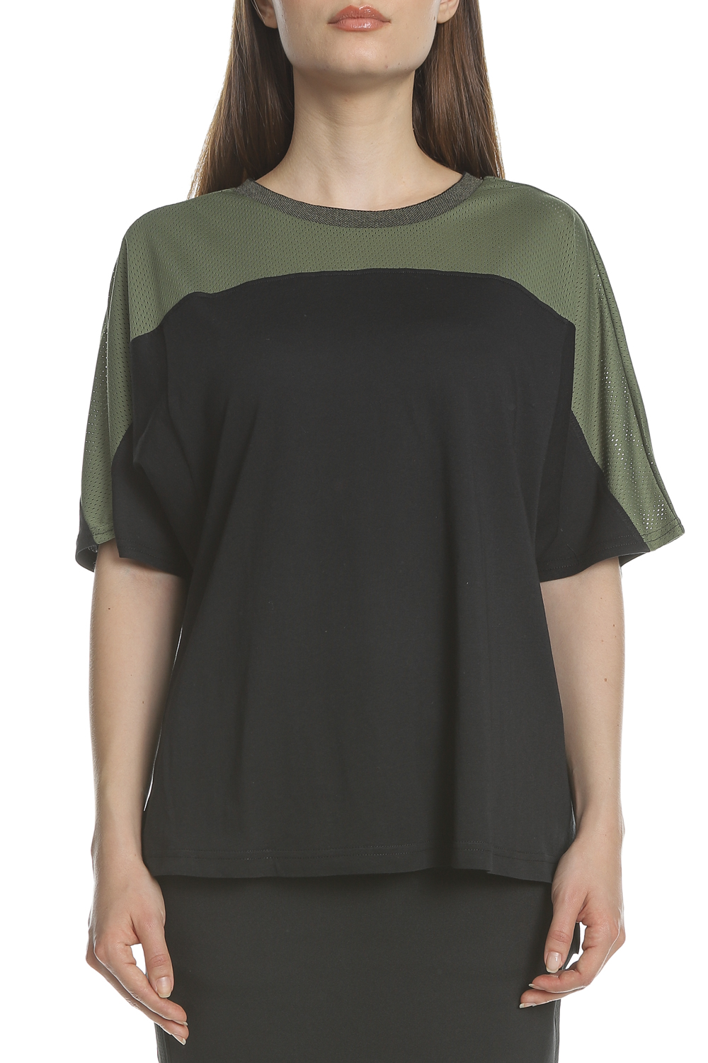 SCOTCH & SODA - Γυναικεία κοντομάνικη μπλούζα SCOTCH & SODA Club Nomade Sporty μαύρη-πράσινη Γυναικεία/Ρούχα/Μπλούζες/Κοντομάνικες
