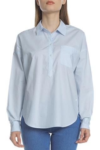 SCOTCH & SODA-Γυναικεία μακρυμάνικη πουκαμίσα SCOTCH & SODA Boxy fit γαλάζια