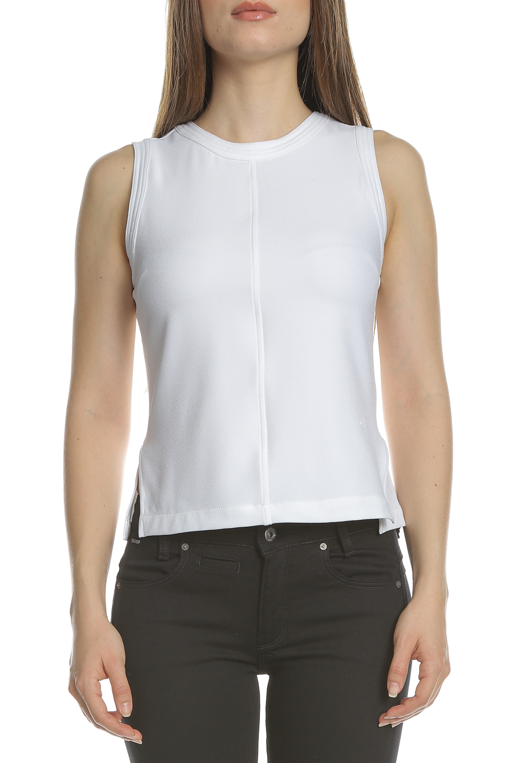 G-STAR - Γυναικεία αμάνικη μπλούζα DELINE λευκή Γυναικεία/Ρούχα/Μπλούζες/Αμάνικες
