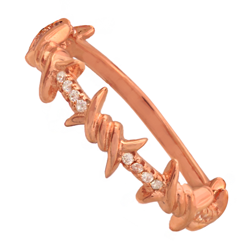 JEWELTUDE - Γυναικείο ασημένιο ρόζ επιχρυσωμένο δαχτυλίδι Μισόβερο Γυναικεία/Αξεσουάρ/Κοσμήματα/Δαχτυλίδια