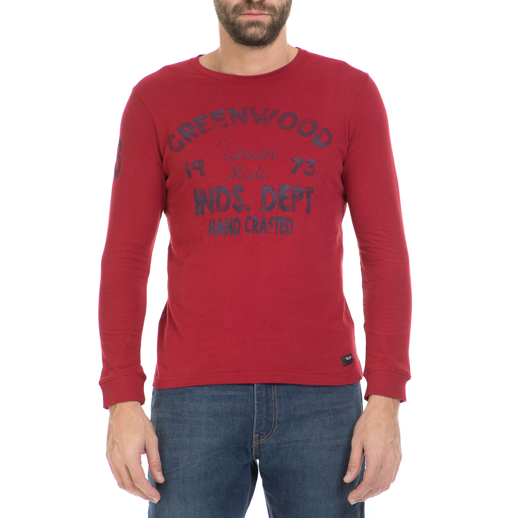 GREENWOOD - Ανδρική μπλούζα GREENWOOD κόκκινη Ανδρικά/Ρούχα/Μπλούζες/Μακρυμάνικες