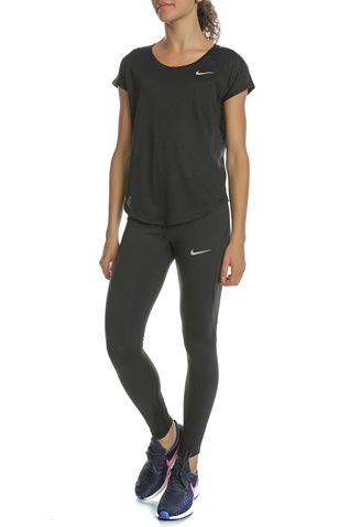 NIKE-Γυναικεία κοντομάνικη μπλούζα TAILWIND TOP SS COOL LX μαύρη 