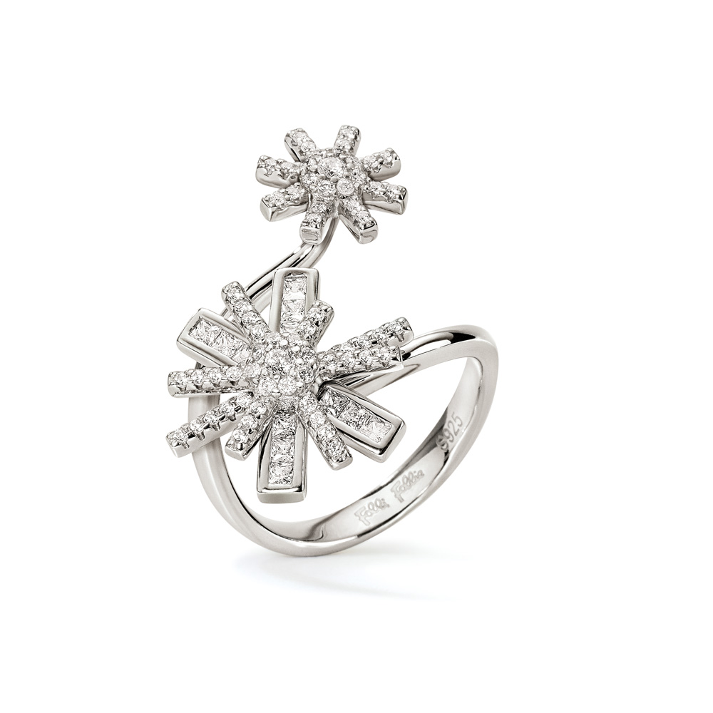 Γυναικεία/Αξεσουάρ/Κοσμήματα/Δαχτυλίδια FOLLI FOLLIE - Γυναικείο ασημένιο δαχτυλίδι FOLLI FOLLIE STAR FLOWER