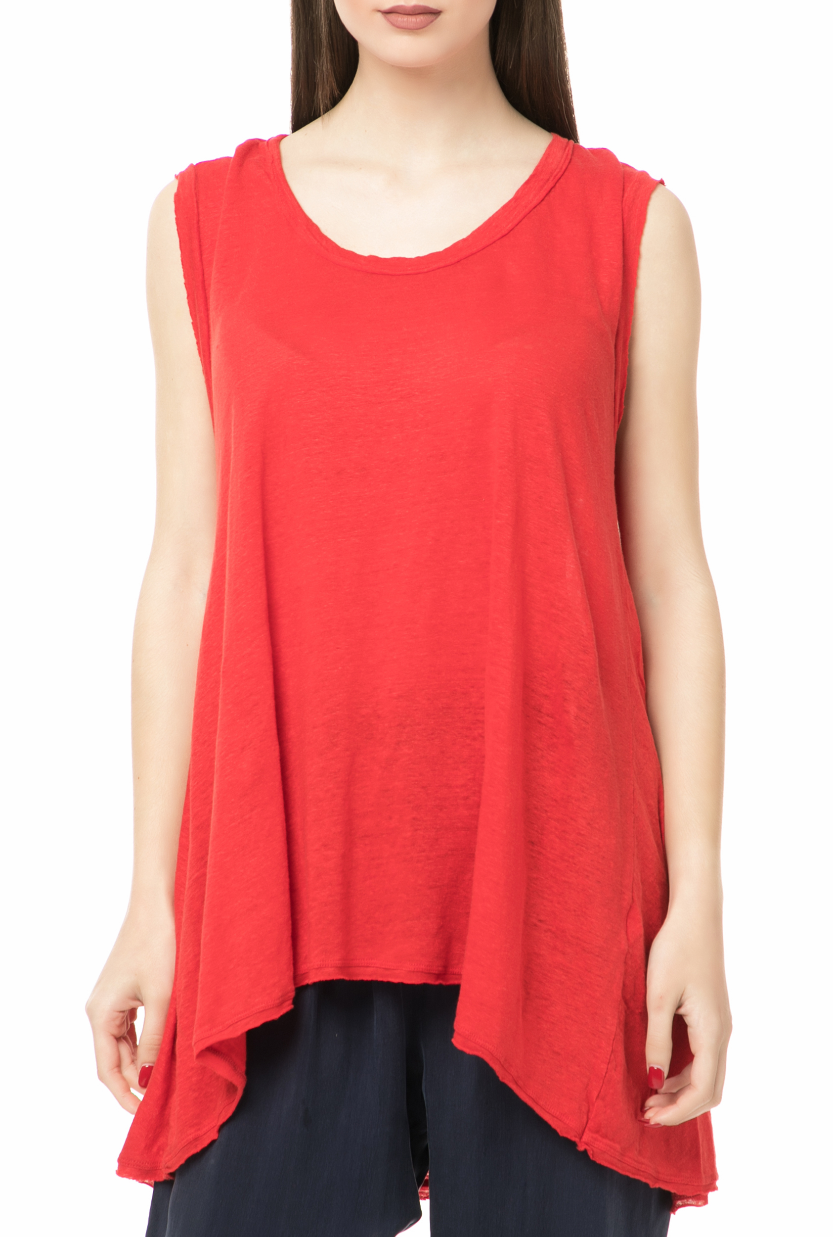 Γυναικεία/Ρούχα/Μπλούζες/Αμάνικες AMERICAN VINTAGE - Γυναικεία αμάνικη μπλούζα AMERICAN VINTAGE κόκκινη