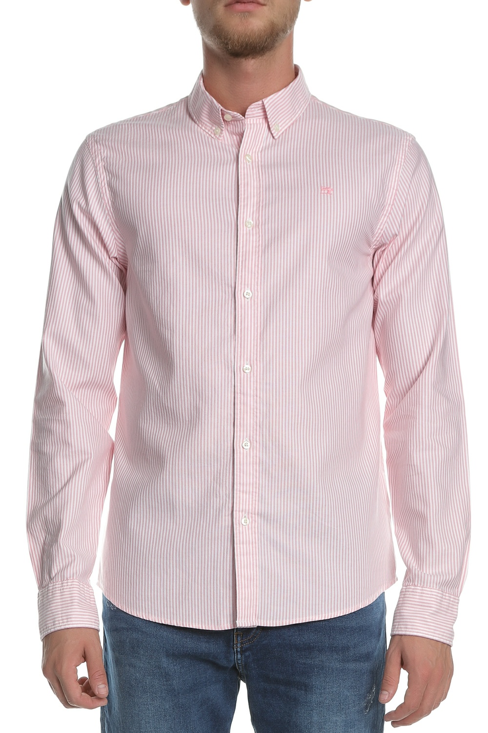 Ανδρικά/Ρούχα/Πουκάμισα/Μακρυμάνικα SCOTCH & SODA - Ανδρικό μακρυμάνικο πουκάμισο SCOTCH & SODA ροζ
