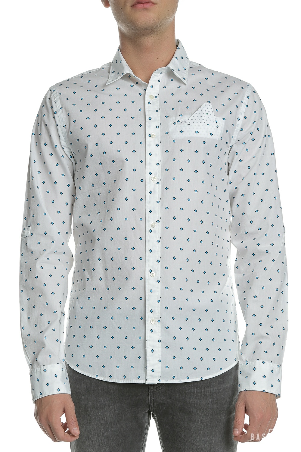 Ανδρικά/Ρούχα/Πουκάμισα/Μακρυμάνικα SCOTCH & SODA - Ανδρικό μακρυμάνικο πουκάμισο SCOTCH & SODA λευκό με print