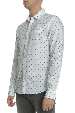 SCOTCH & SODA-Ανδρικό μακρυμάνικο πουκάμισο SCOTCH & SODA λευκό με print