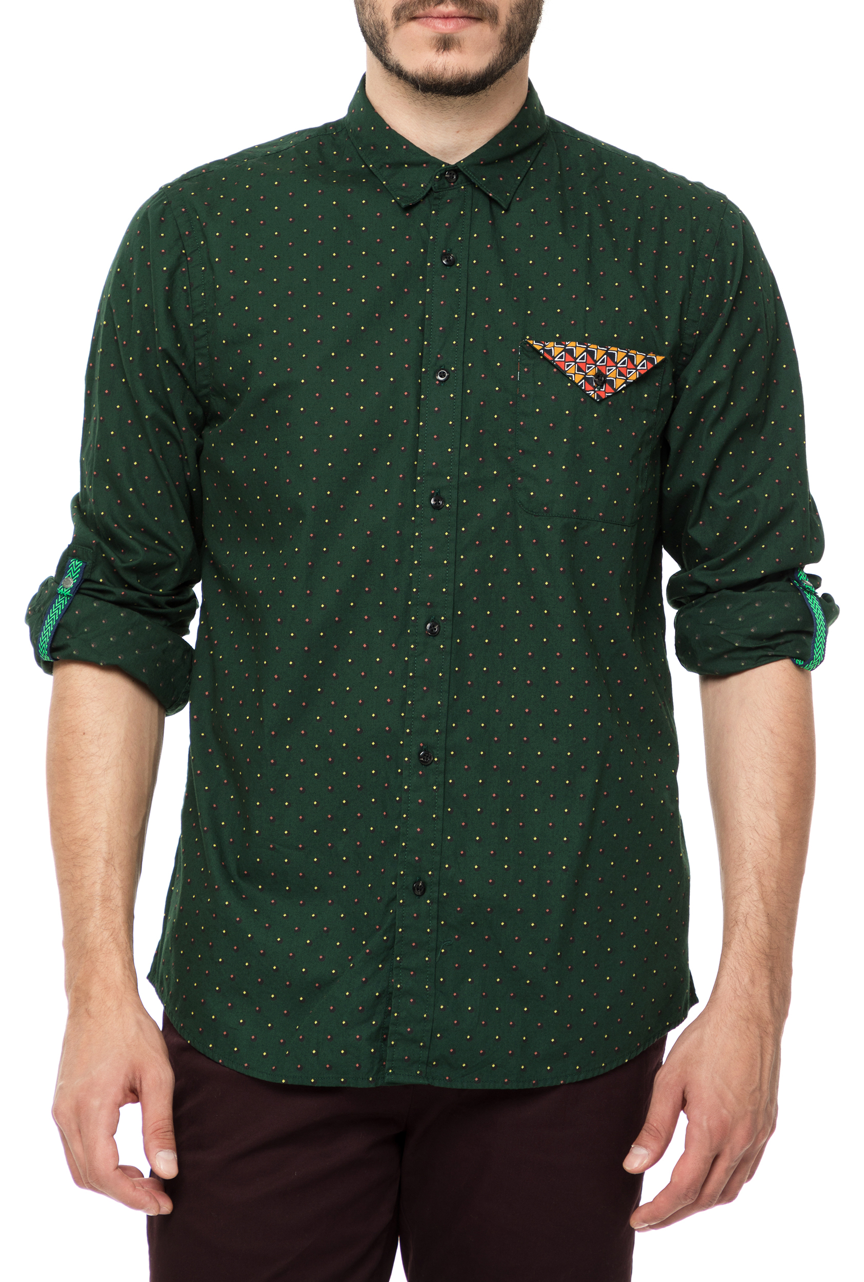 SCOTCH & SODA SCOTCH & SODA - Ανδρικό μαικρυμάνικο πουκάμισο SCOTCH & SODA πράσινο