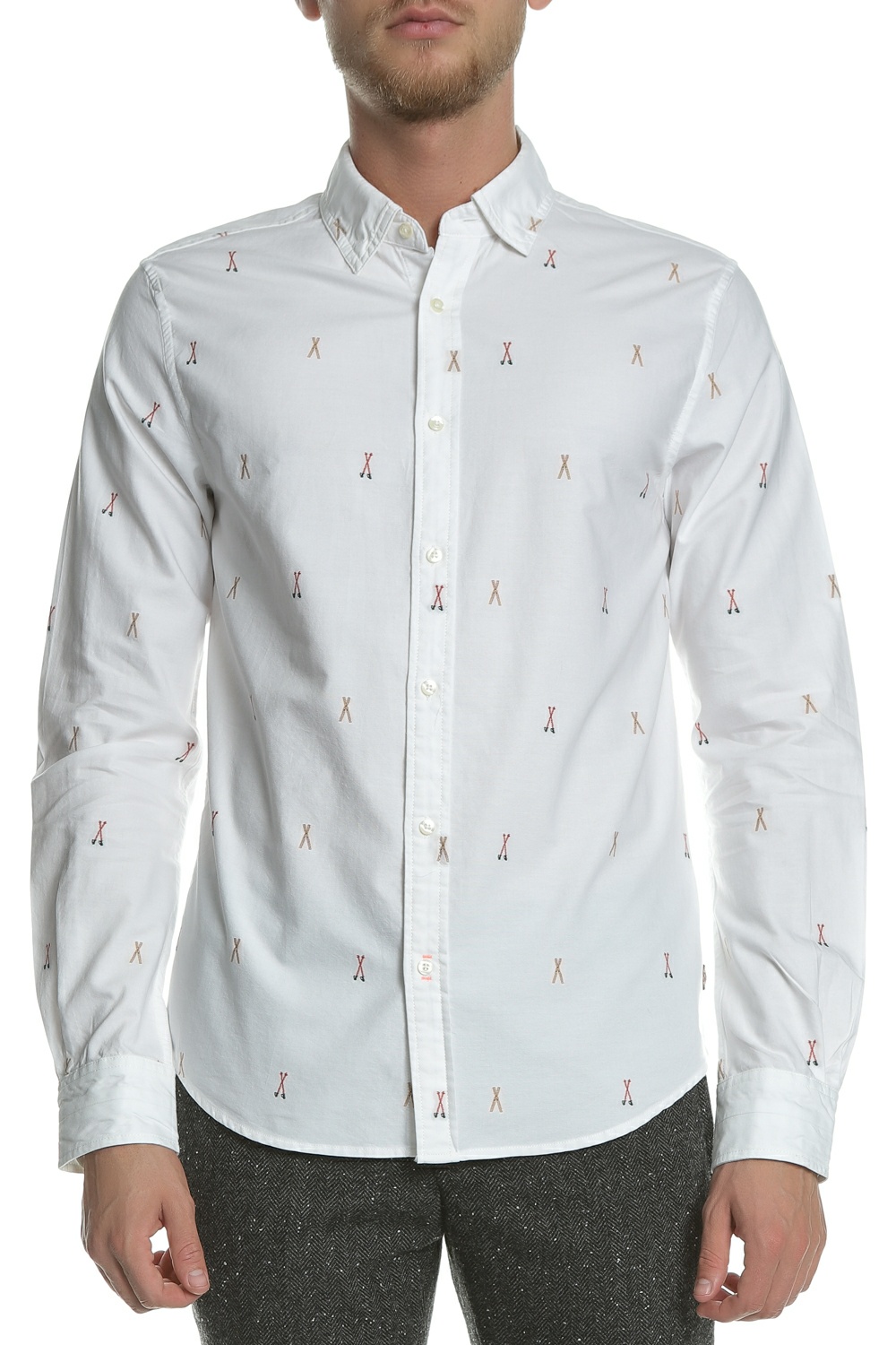 SCOTCH & SODA - Ανδρικό μακρυμάνικο πουκάμισο SCOTCH & SODA λευκό