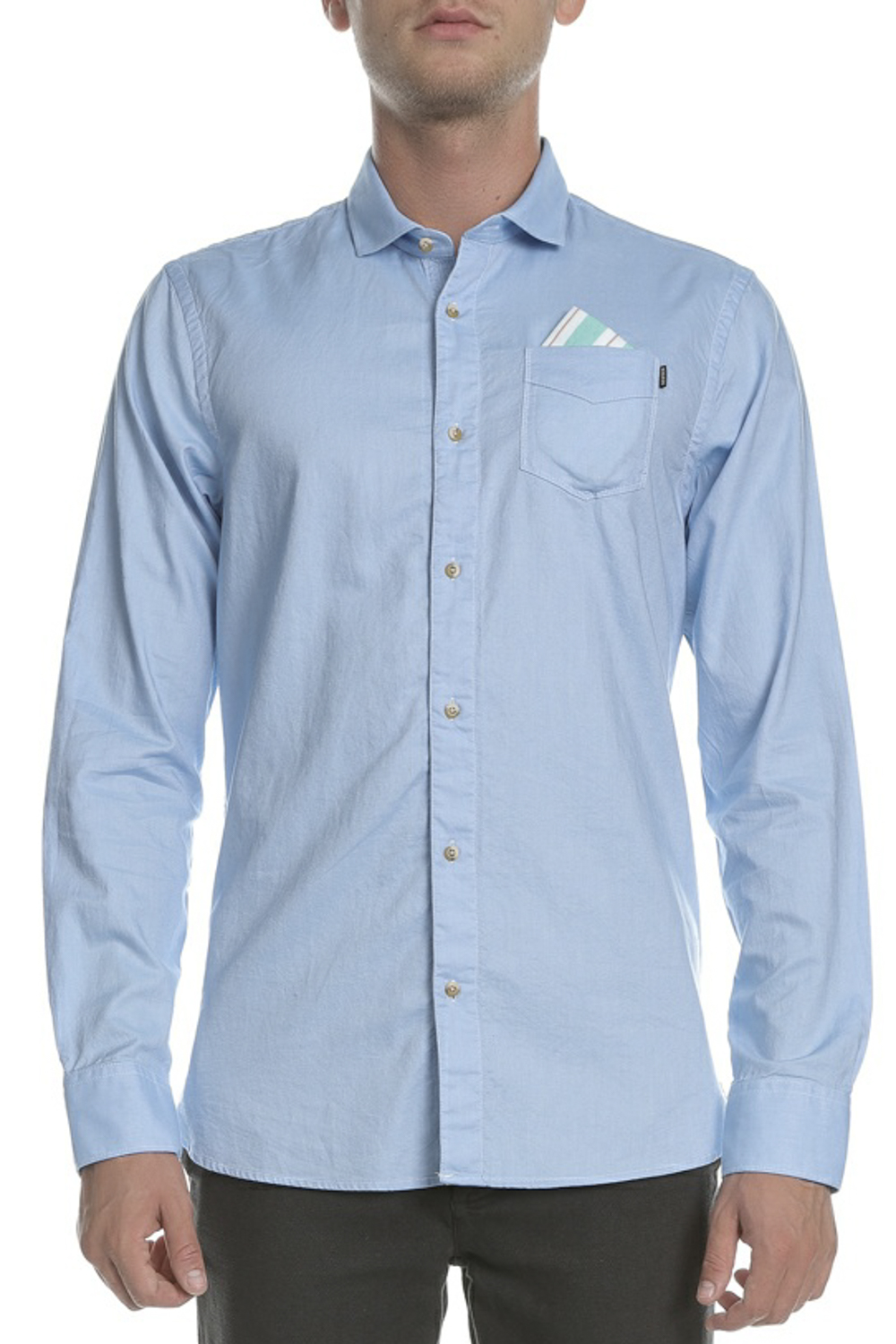 Ανδρικά/Ρούχα/Πουκάμισα/Μακρυμάνικα SCOTCH & SODA - Ανδρικό μακρυμάνικο πουκάμισο Classic oxford γαλάζιο