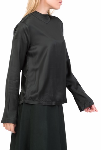 SCOTCH & SODA-Γυναικεία μακρυμάνικη μπλούζα με κουμπιά SCOTCH & SODA μαύρη