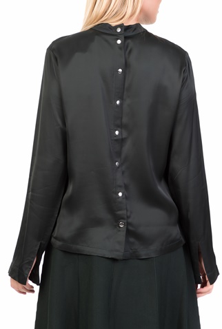 SCOTCH & SODA-Γυναικεία μακρυμάνικη μπλούζα με κουμπιά SCOTCH & SODA μαύρη