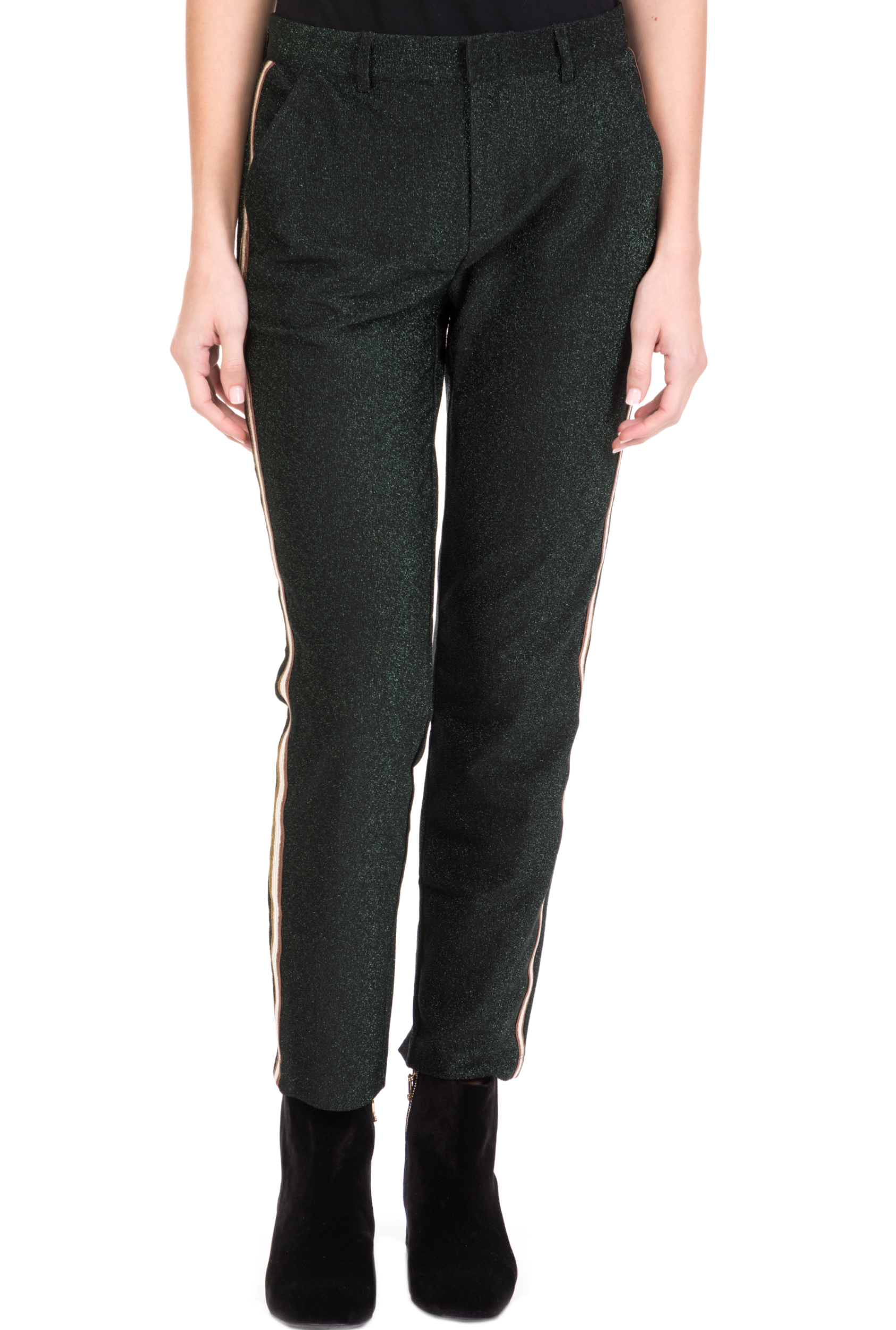 Γυναικεία/Ρούχα/Παντελόνια/Ισια Γραμμή SCOTCH & SODA - Γυναικείο παντελόνι SCOTCH & SODA lurex tailored πράσινο