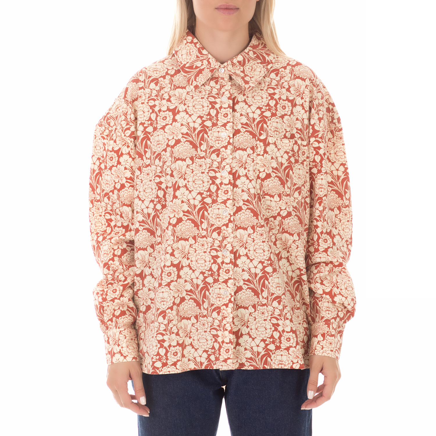 AMERICAN VINTAGE - Γυναικείο πουκάμισο AMERICAN VINTAGE εμπριμέ floral Γυναικεία/Ρούχα/Πουκάμισα/Μακρυμάνικα