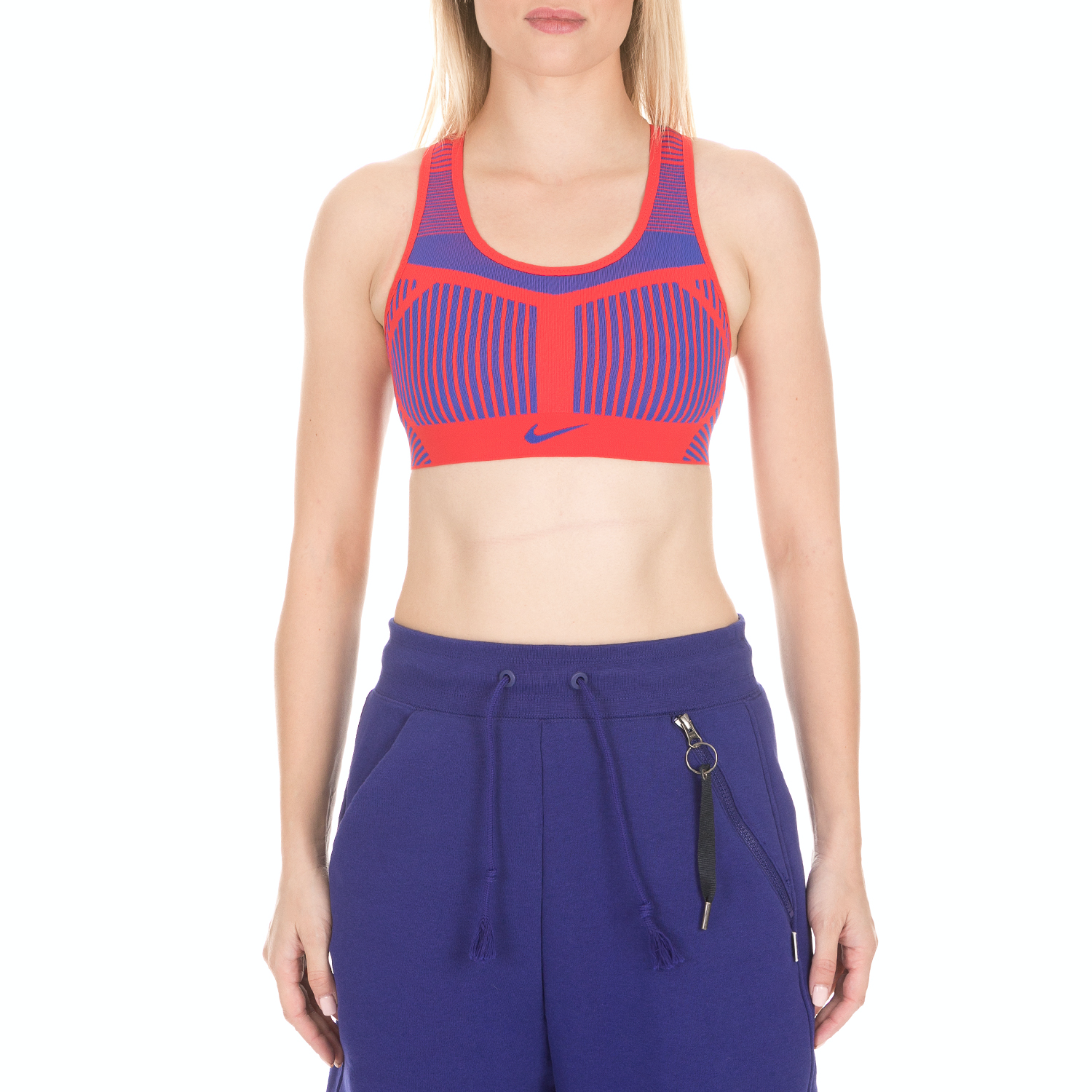 NIKE - Γυναικείο αθλητικό μπουστάκι NIKE FE/NOM FLYKNIT μπλε κόκκινο Γυναικεία/Ρούχα/Αθλητικά/Μπουστάκια