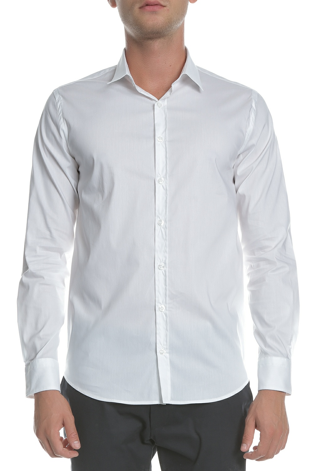 Ανδρικά/Ρούχα/Πουκάμισα/Μακρυμάνικα SSEINSE - Ανδρικό πουκάμισο SSEINSE λευκό